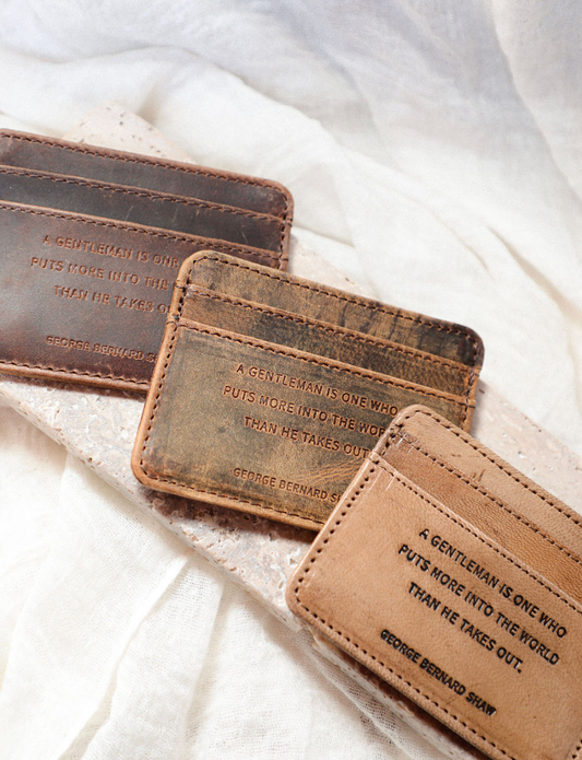 Distressed Leather Card Wallet