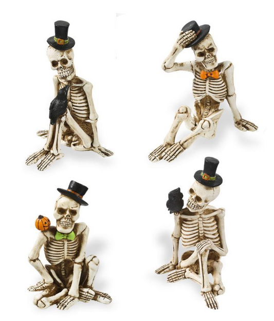 Sitting Resin Skeleton w/ Top Hat