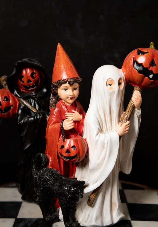 Trick or Treat Children with Black Cat