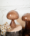 Brown Glass Mushroom Bud Vase