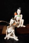 Sitting Resin Skeleton w/ Top Hat