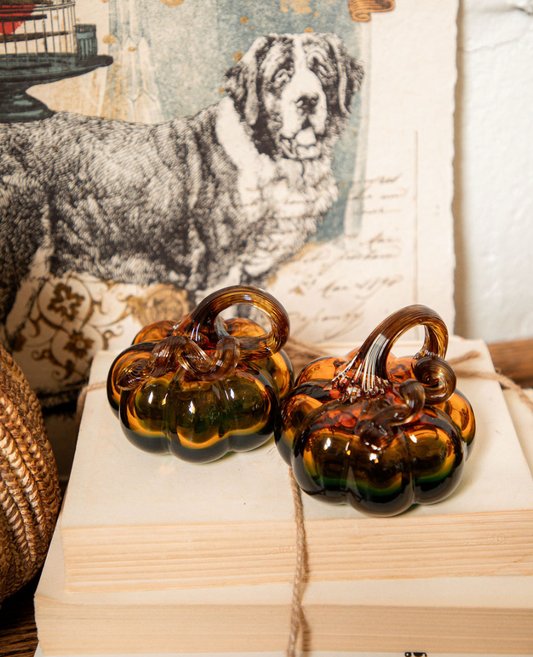 Hand Blown Glass Pumpkin