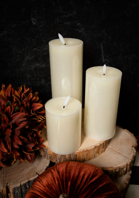 Set of 3 Touch LED Pillar Candles