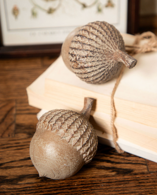 Whitewashed Brown Resin Acorn