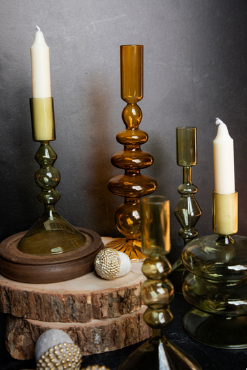 Handmade Glass Taper Holder