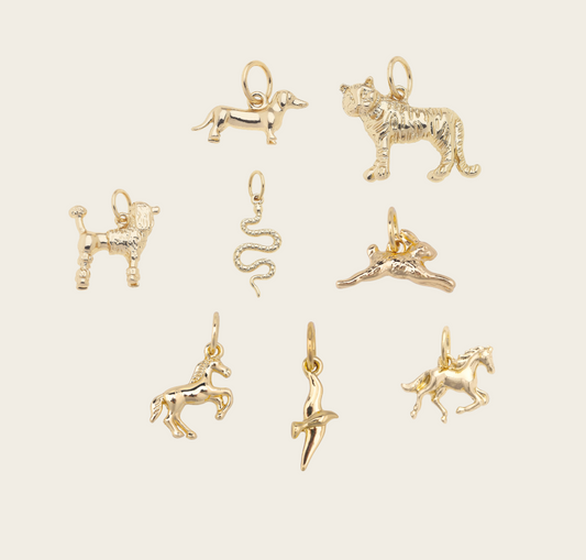 Shiny Gold Critter Charms