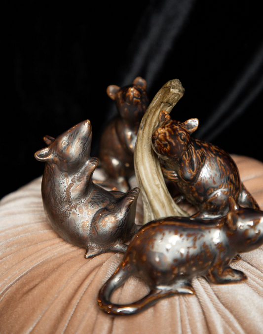 Assorted Bronze Stoneware Rat