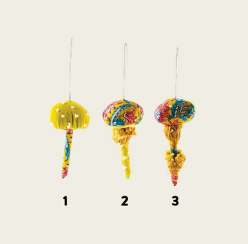 Cotton Fabric Mushroom Ornament