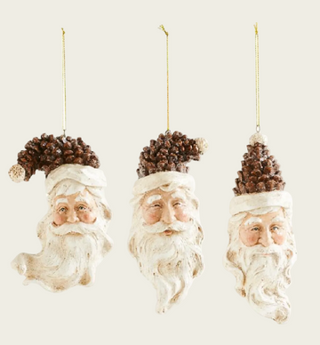 Pinecone Santa Ornament