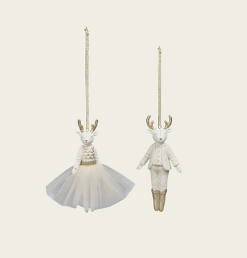Winter Floral Deer Ornament