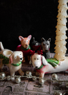 Stoneware Holiday Dog Taper Holder