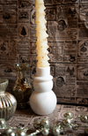 White Marble Snowman Taper Holder