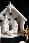 Stoneware Nativity with Tealight Holder