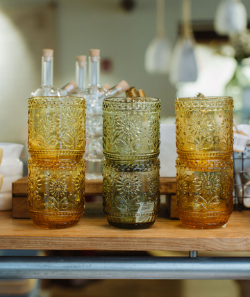 Embossed Drinking Glass