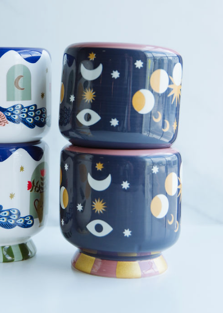 Jasmine Moon Phases Ceramic Candle