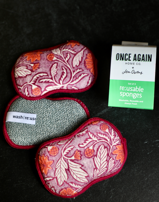 Reusable Sponges (Set of 3) - Jen Owens Manuette: Beet Red