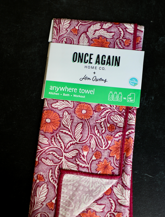 Anywhere Towel Reversible - Jen Owens Manuette: Beet Red