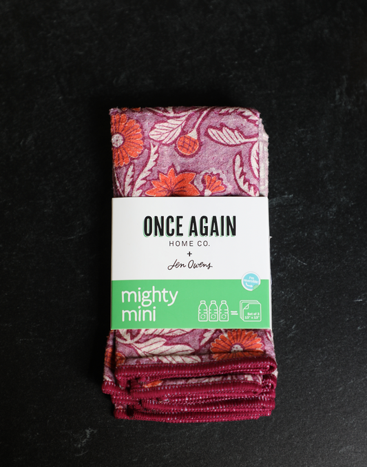 Mighty Mini Towel (Set of 3) Reversible - Jen Owens Manuette: Beet Red