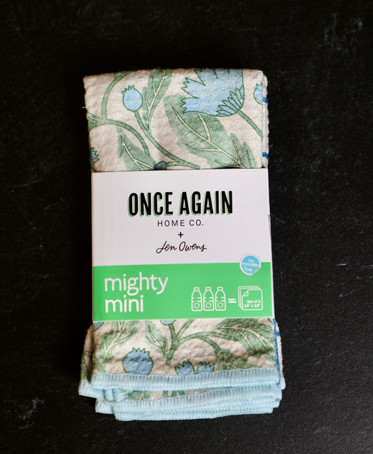 Mighty Mini Towel (Set of 3) Reversible - Jen Owens Frenchie: Sage