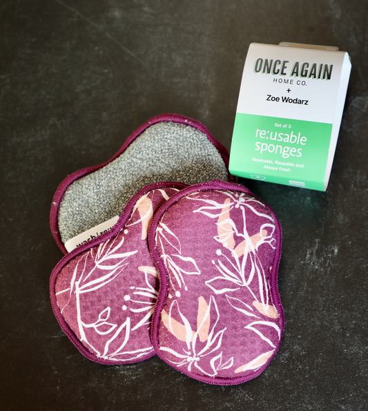 Reusable Sponges (Set of 3) - ZW On the Vine: Plum