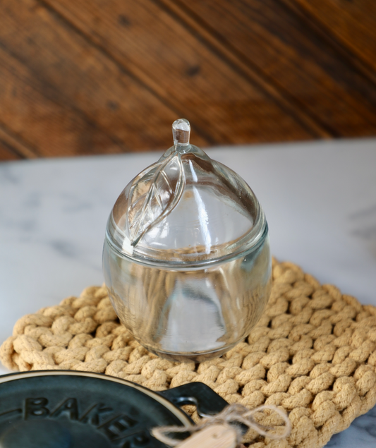8 oz. Recycled Pressed Glass Lemon Shaped Jar