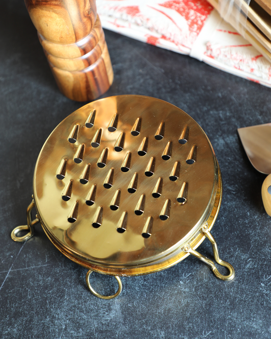 Stainless Steel Footed Grater, Gold Finish