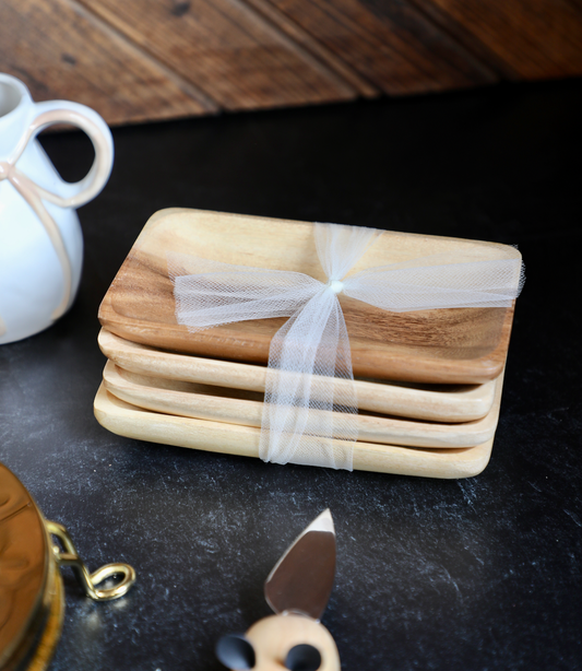 Acacia Wood Tray - Set of Four