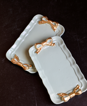 Decorative Metal Tray with Bows