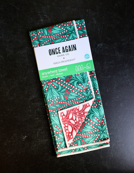 Anywhere Towel Reversible - RJW Candy Maze: Dark Green