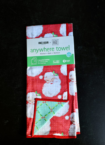 Anywhere Towel Reversible - HGC Santa Baby: Red