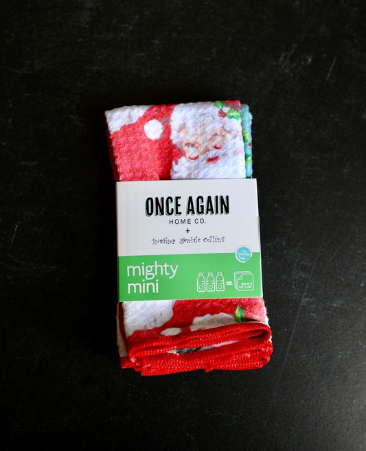 Mighty Mini Towel (Set of 3) Reversible - HGC Santa Baby: Red