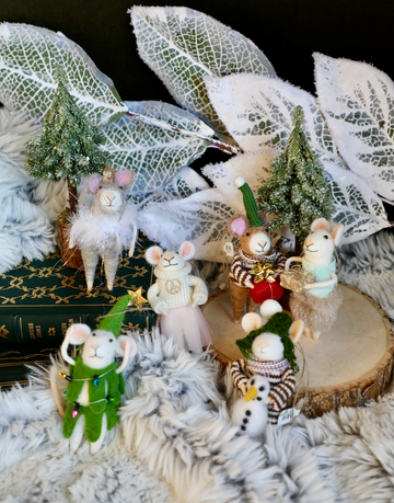 Felt Very Merry Mice Ornaments