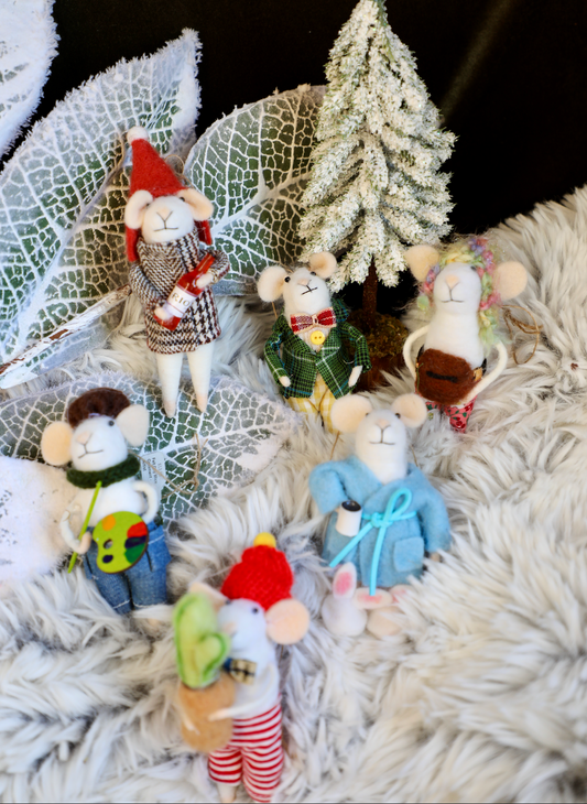 Felt City Mice Ornaments