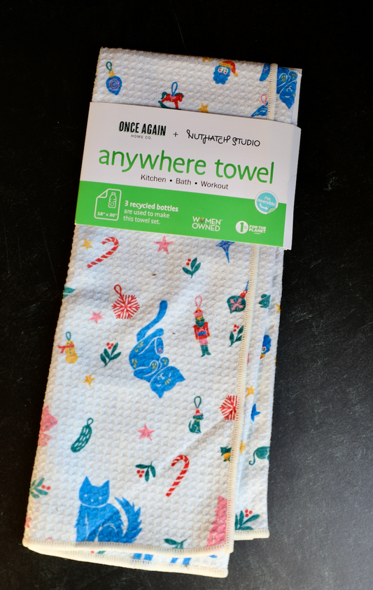 Anywhere Towel Reversible - Nuthatch Merry Pets: Egret