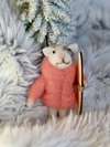 Handmade Wool Felt Animal in Winter Coat