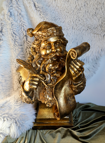 Gold Resin Santa Holding List