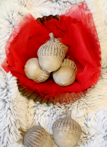 Whitewashed Brown Resin Acorn