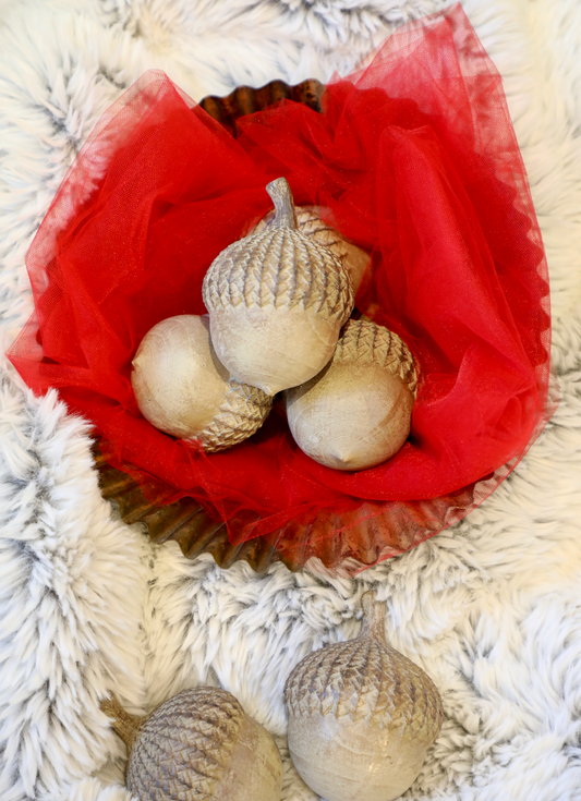 Whitewashed Brown Resin Acorn