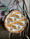 Enameled Stainless Steel Tray with Safari Pattern