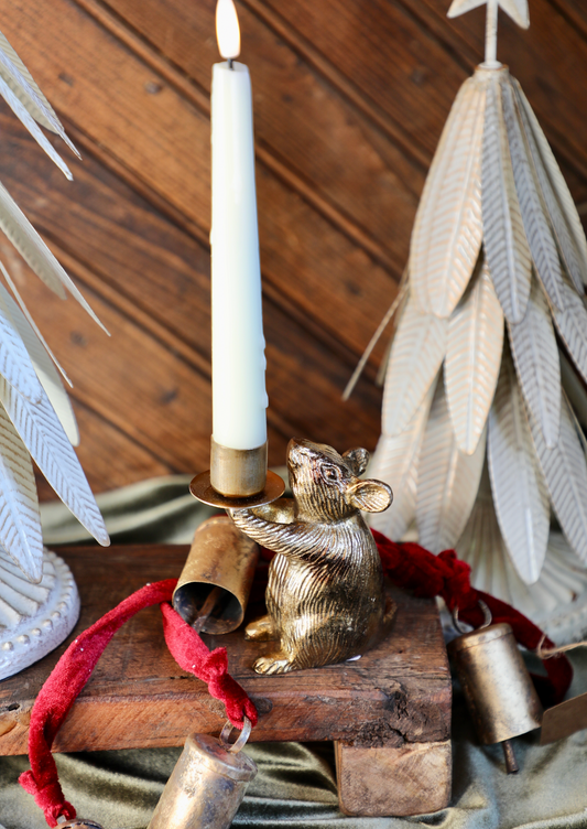 Cast Aluminum Mouse Taper Holder