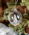 4.5" Round Glass Ornaments w/ Resin Woodland Animals