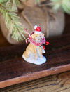 Resin Dog Ornament with Bottle Brush Wreath, 5 Styles