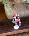 Resin Dog Ornament with Bottle Brush Wreath, 5 Styles