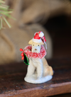 Resin Dog Ornament with Bottle Brush Wreath, 5 Styles
