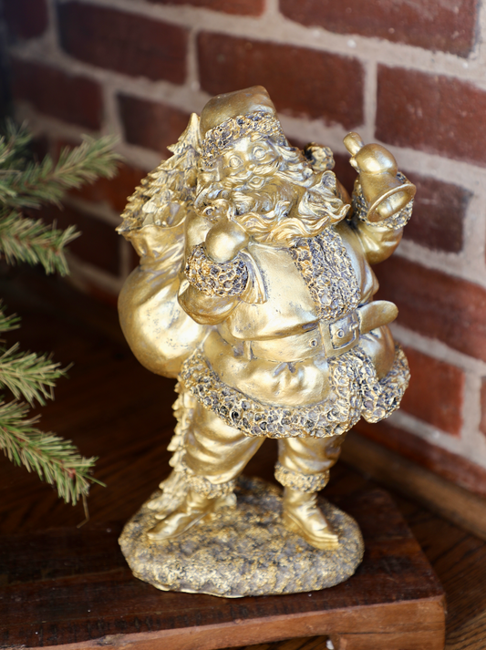 Resin Gold Antique Santa