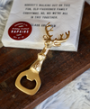 Cast Aluminum & Stainless Steel Bottle Opener with Deer Handle