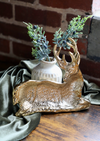 Cast Aluminum Deer Shaped Dish, Gold Finish