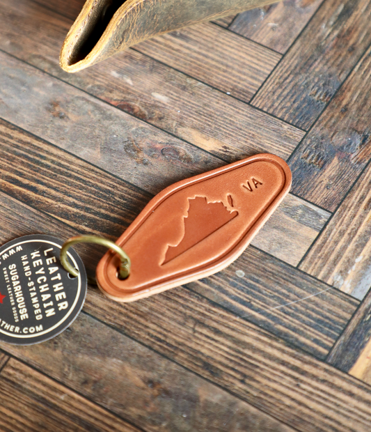 Virginia Leather Keychain Motel Style
