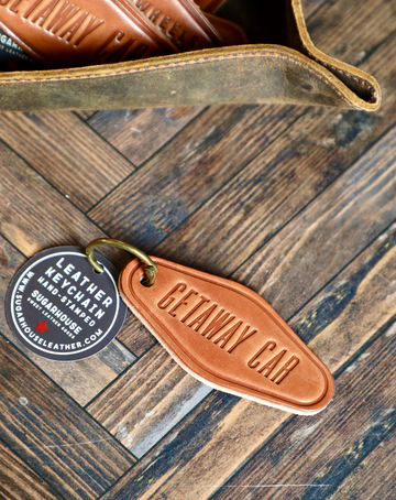 Getaway Car Leather Keychain Motel Style