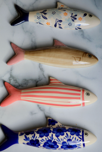 Hand-Painted Stoneware Fish